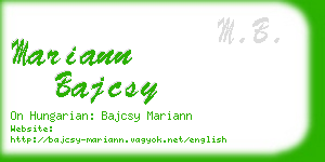 mariann bajcsy business card